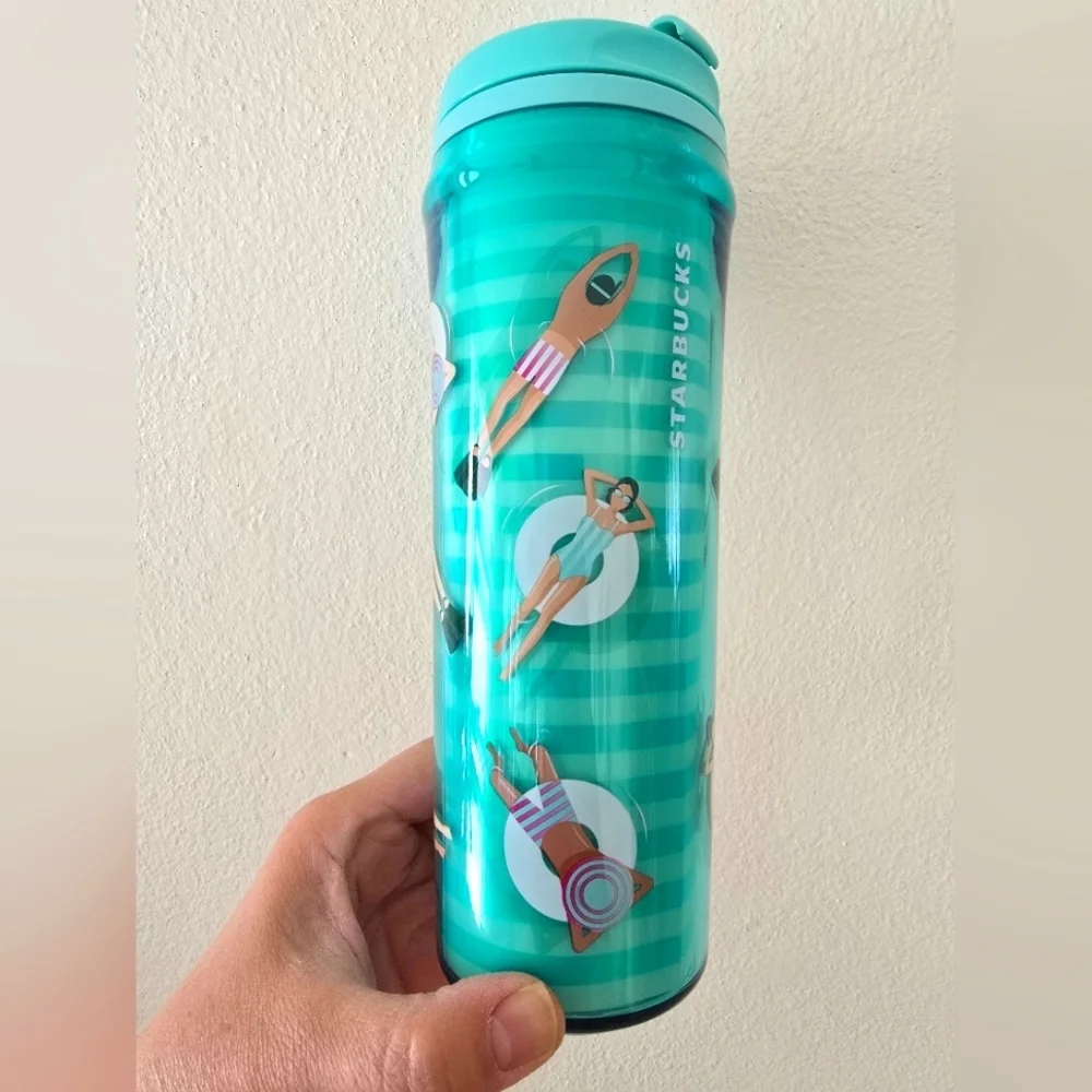 NWT Starbucks 2025 LATAM Summer BY Pool Cold Cup Tumbler With Flip Lid, 20 Oz